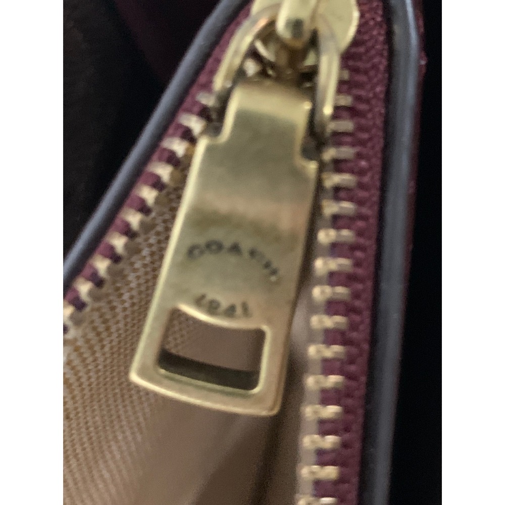 Coach Dreamer Shoulder Bag Chalk White Leather Signature Canvas Gold Chain#866 - Picture 8 of 16